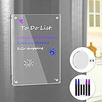 Vista 9 de AITEE Agenda semanal magnética de acrílico para refrigerador, juego de 2 calendarios de pizarra de borrado en seco y notas para refrigerador