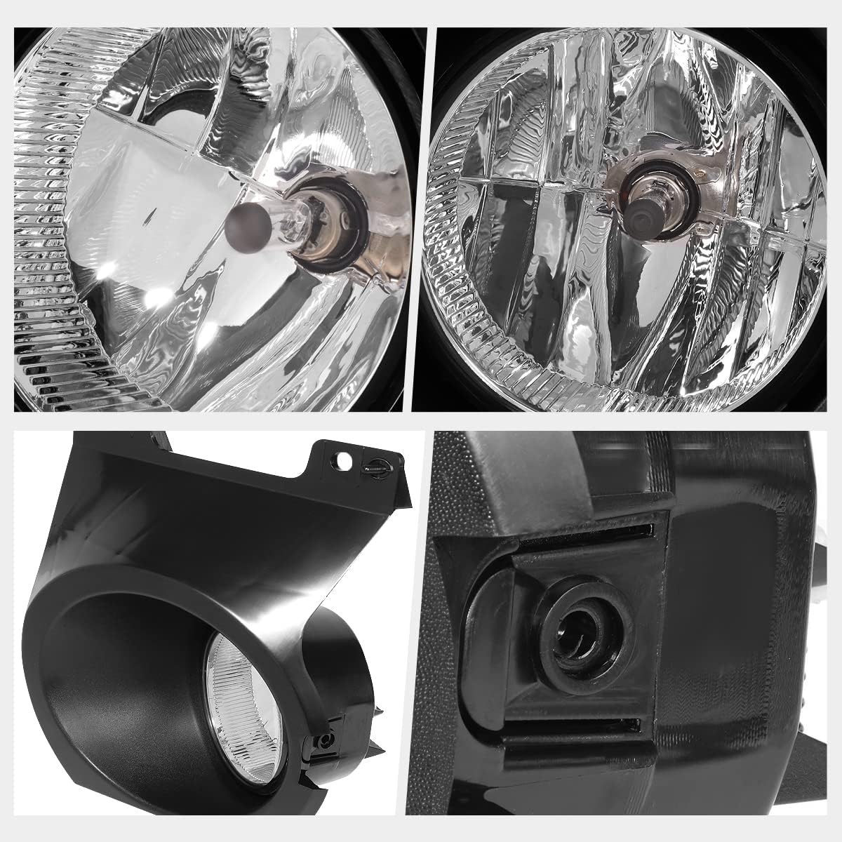 Front Bumper Fog Lights Lamps w/Bezels Compatible with 11-14 Ford F-150,Clear Lens