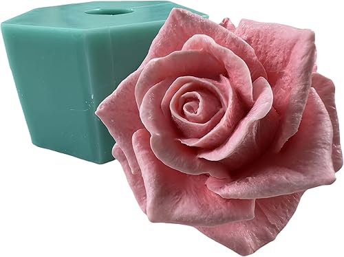Miniatura 2 de Molde de silicona 3D de flor de rosa para hacer velas de jabón de flores de resina, moldes de bricolaje, moldes de pastel de boda, decoración de