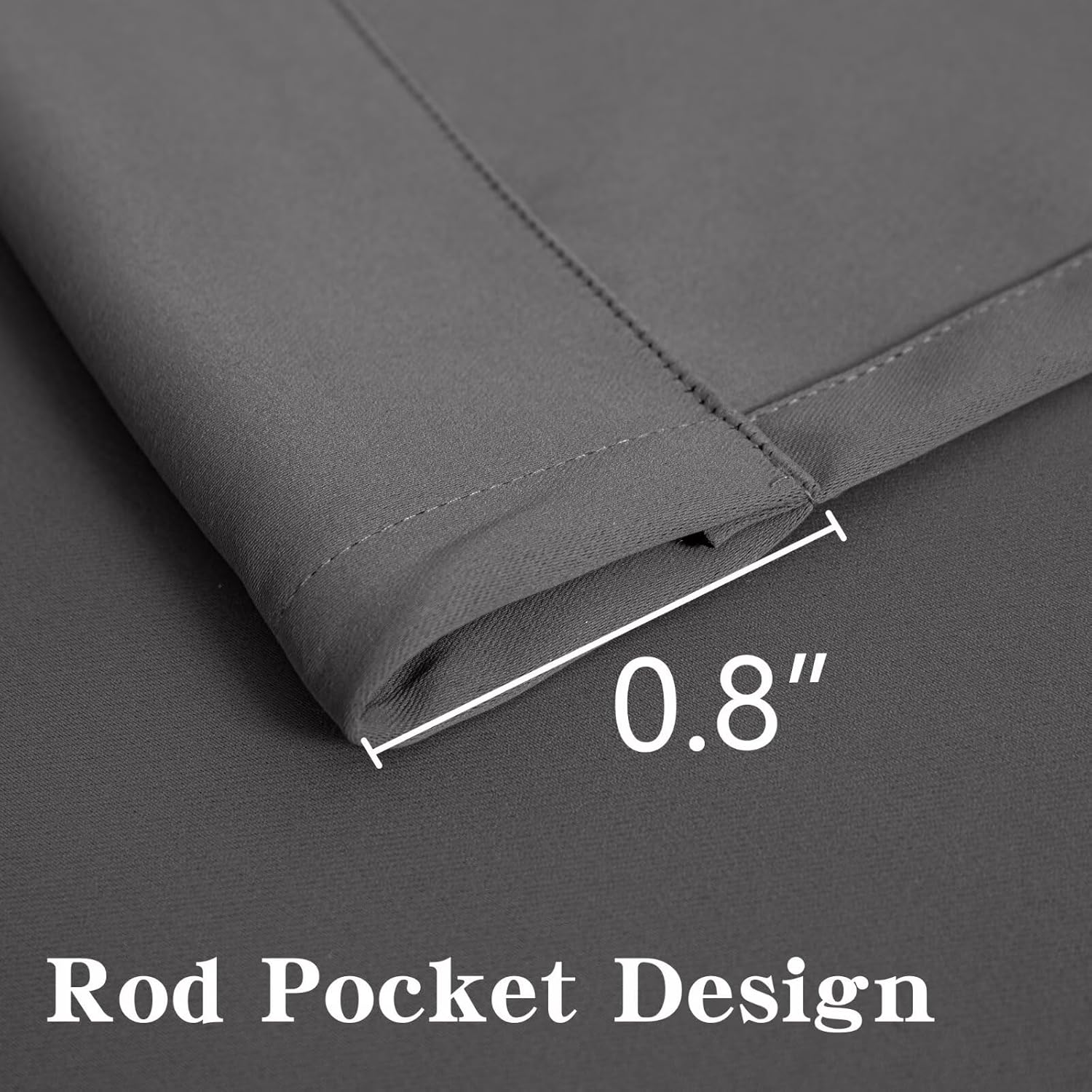 Blackout Curtains Customsize 1 Panel, Light Grey Curtains Thermal Insulated Room Darkening Drapes for Bedroom, Rod Pocket Light Blocking Drapes Living Room(Custom Size, Light Grey)