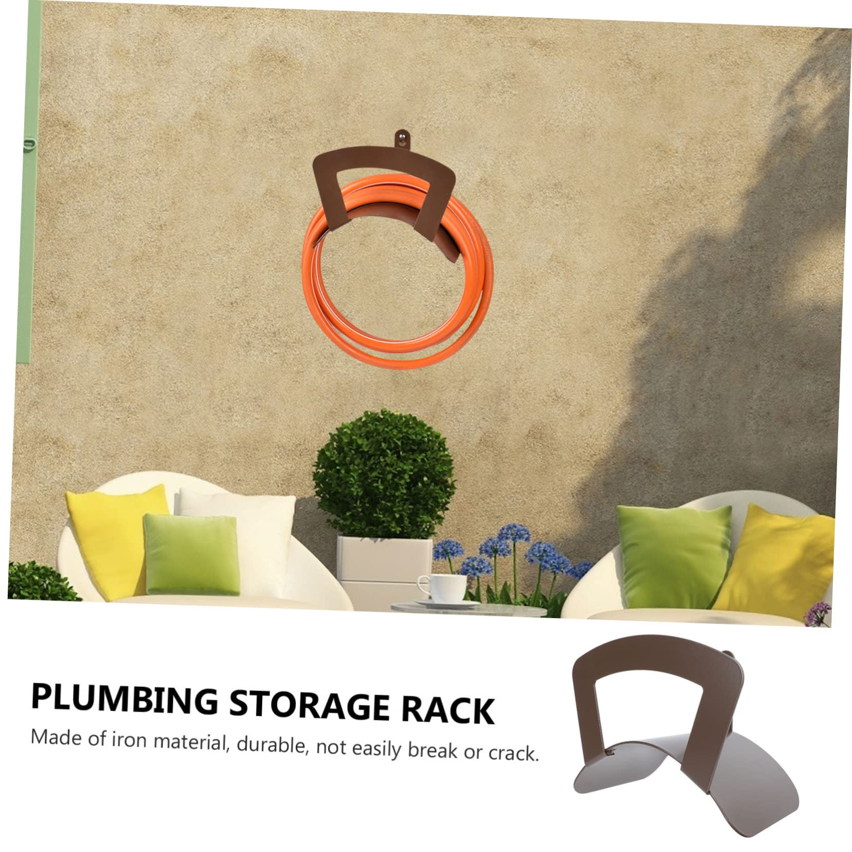 Hemobllo 2 Pièces Support Mural pour Tuyau de Jardin Organisateur de Rangement Décoratif pour Tuyau Arrosage pour Extérieur