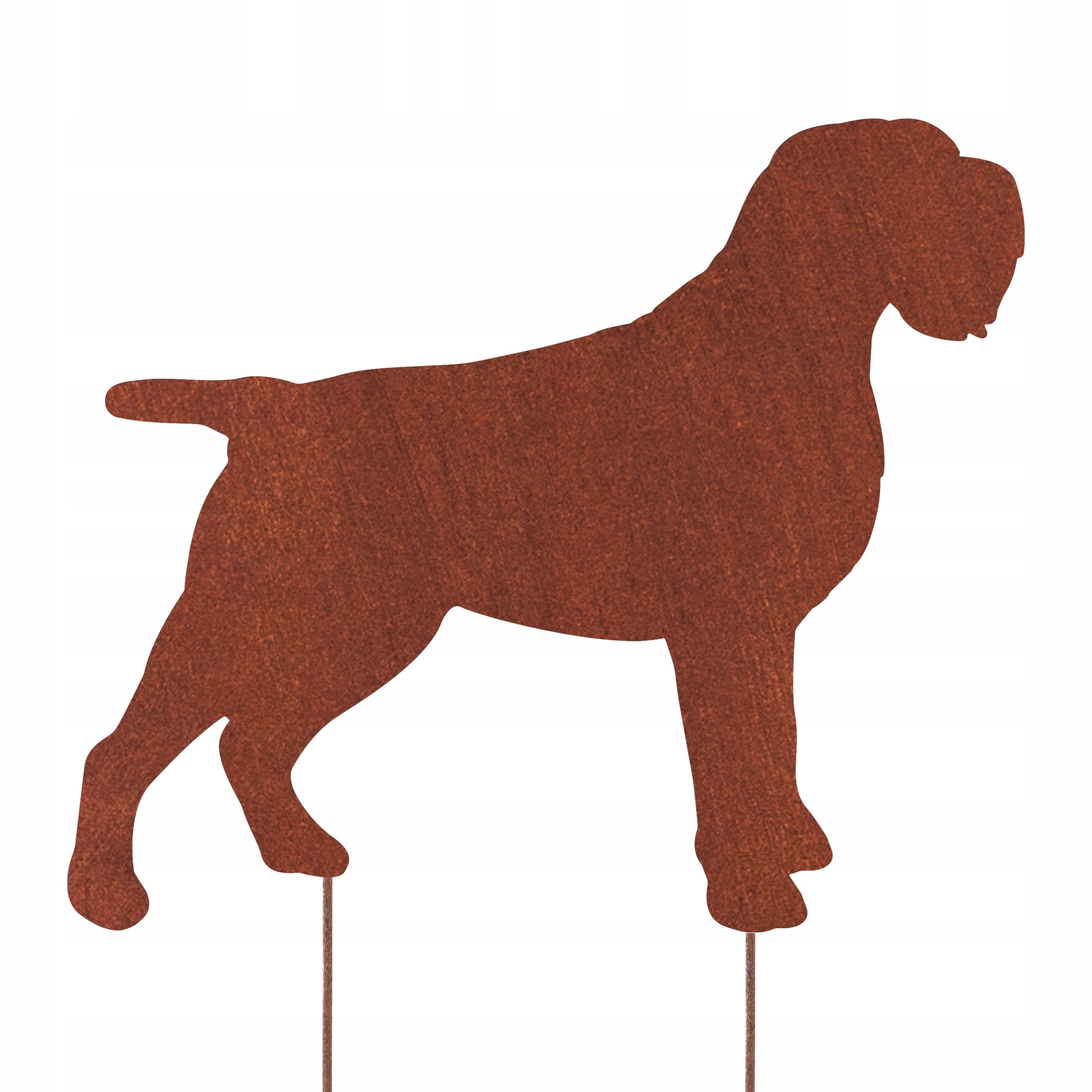 Figurine de chien en métal Corten Griffon de Kortal patine rouille 38cm