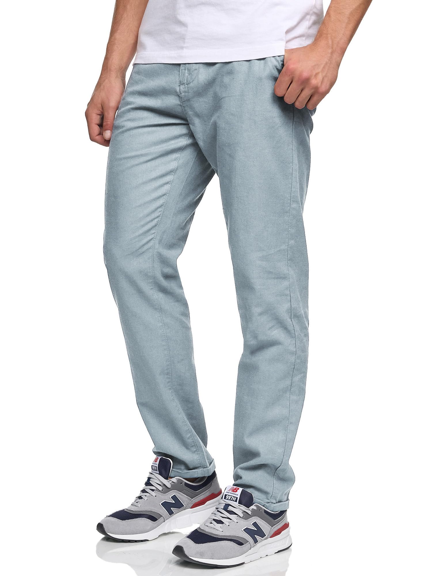 Indicode Herren Haverfield leichte Stoffhose aus Leinen und Baumwolle | Moderne Stoffhose aus atmungsaktivem Leinen-Baumwoll-Mix, Chinohose, Sommerhose, Freizeithose für Männer