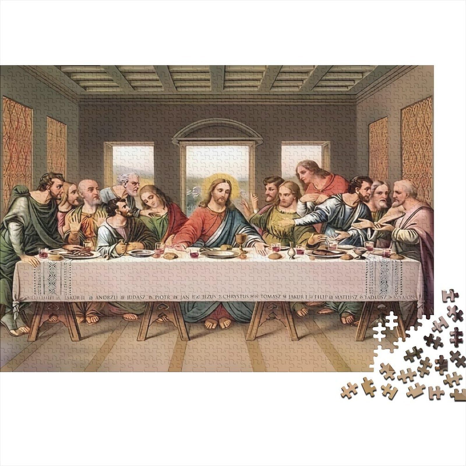 Dinner Scene 1000 Piece Jigsaw Puzzle Paper for Adults Long Table People Puzzle Game for Family Focus Home Decoration 52x38cm/1000pcs
