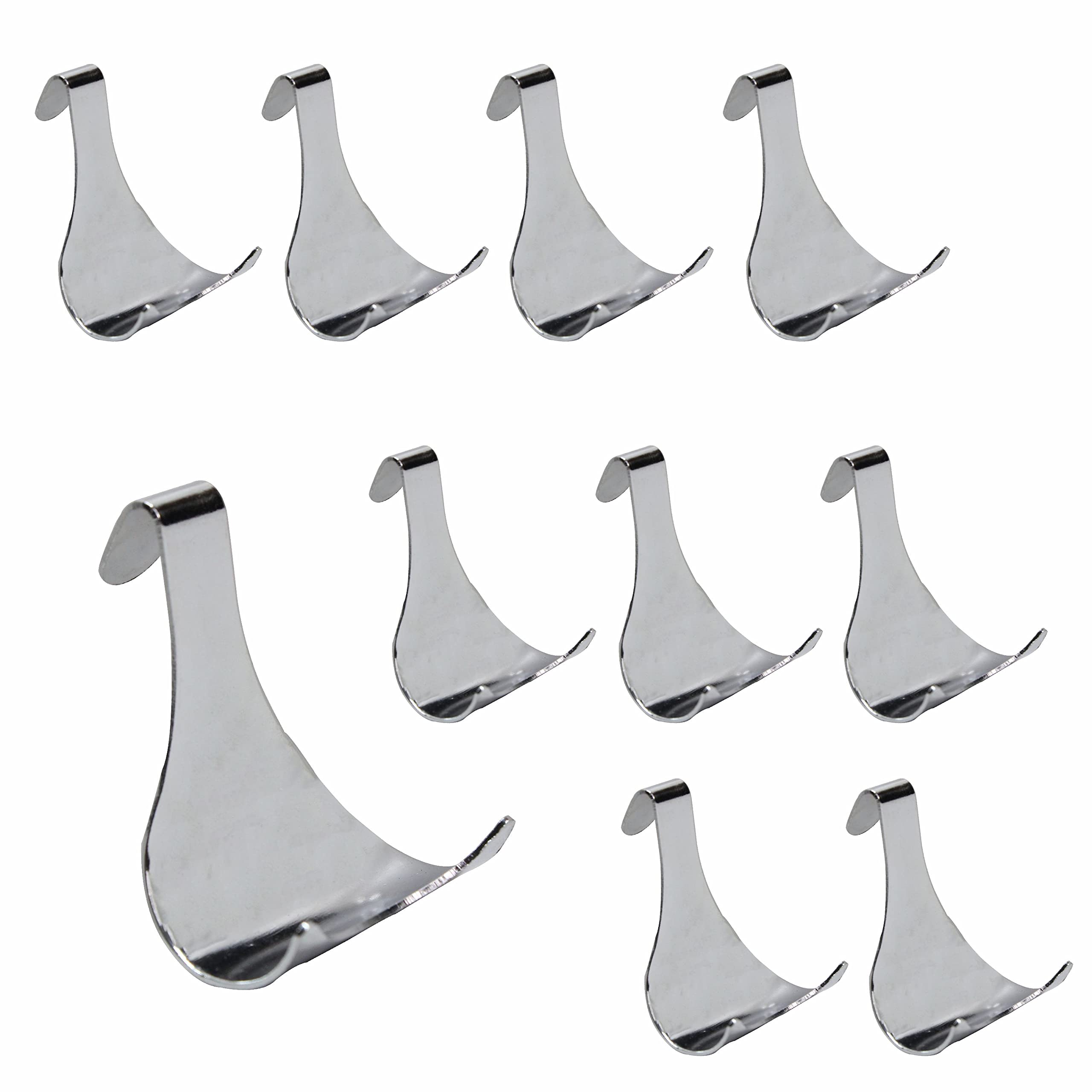 Sul Chrome Plated Moulding Hook Picture Rail Hooks Hangers, Picture Moulding Rail Frame Hook Hangers For Art Exhibition Gallery Picture Billboards Hanging Clothes Keys Holder – (10 Pk)