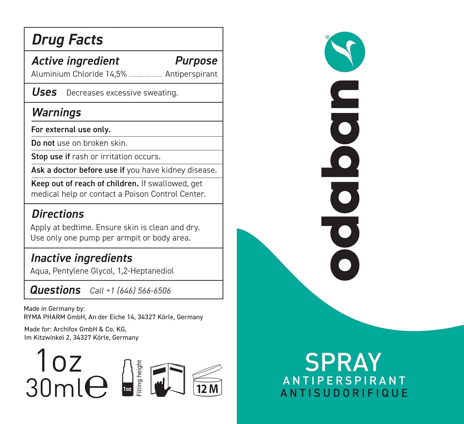 odaban antiperspirant deodorant, clinical strenght & protection, deodorant for men & women for excissive sweating, fragrance-free 1 oz (Pack Of 1) - Image 10