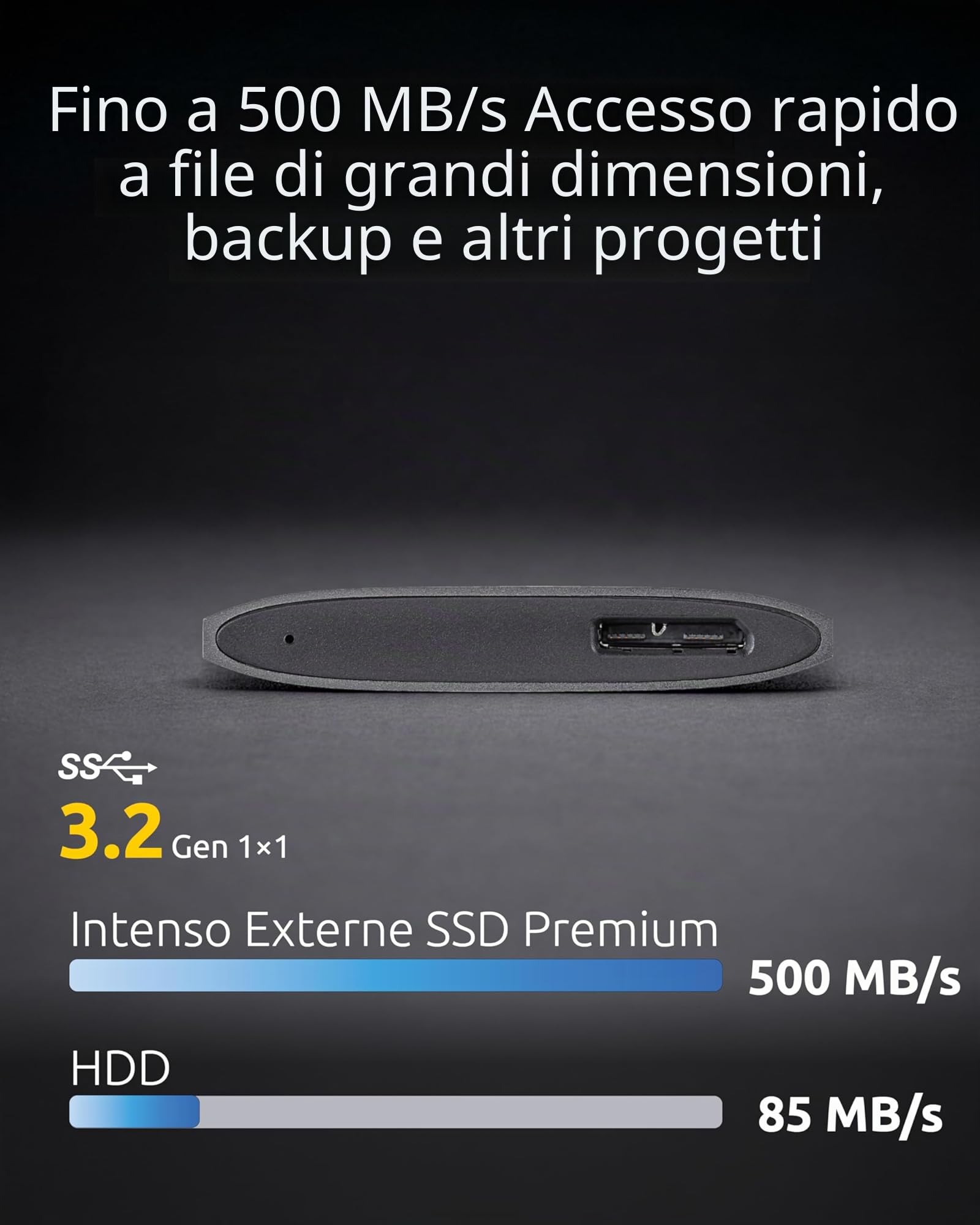 Intenso SSD esterno Premium, 2 TB Portable Solid State Drive, fino a 320 MB/s