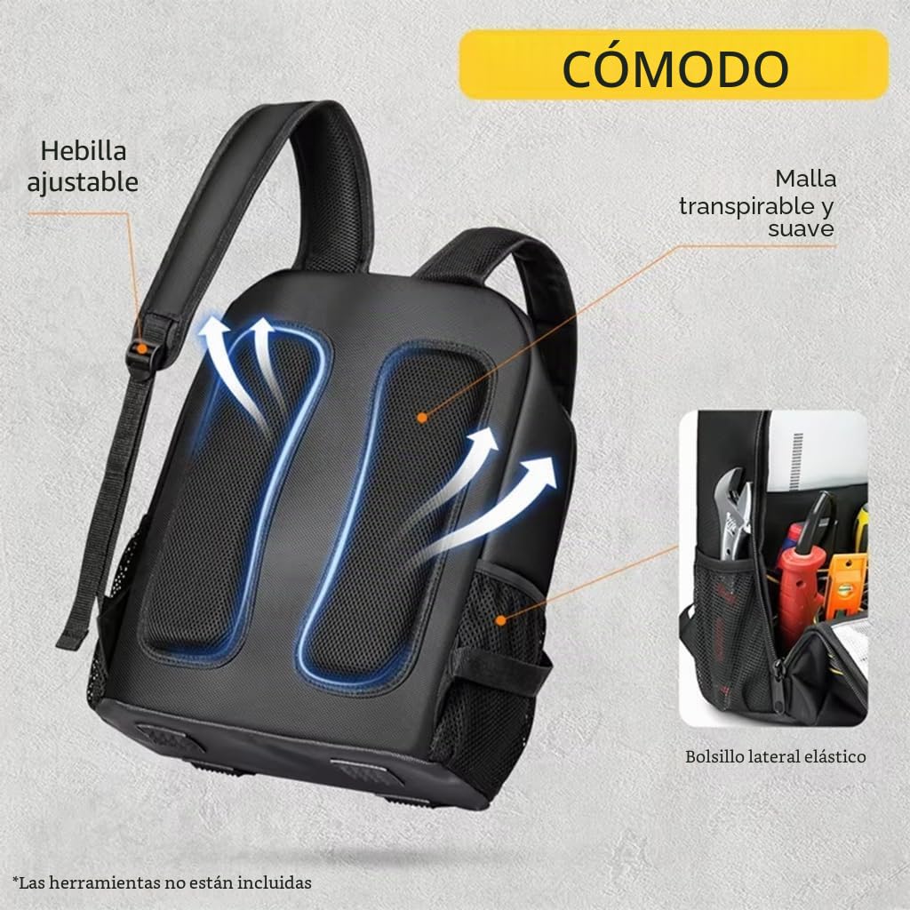 Mochila de herramientas de electricista con múltiples bolsillos, bolsa de hombro de gran capacidad para técnicos y trabajadores de reparación