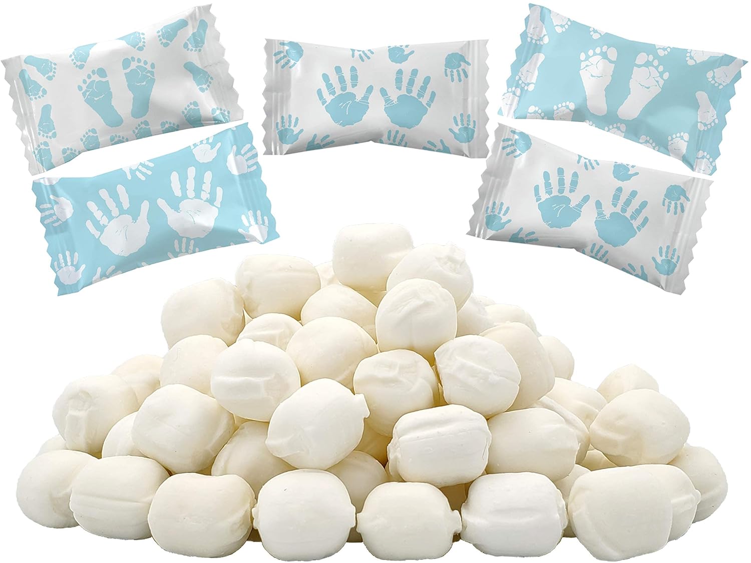 The Dreidel Company Baby Boy Fingers & Toes Buttermints, Mint Candies, After Dinner Mints, Butter Mint Candy, Fat-Free, Individually Wrapped (275 Pieces)