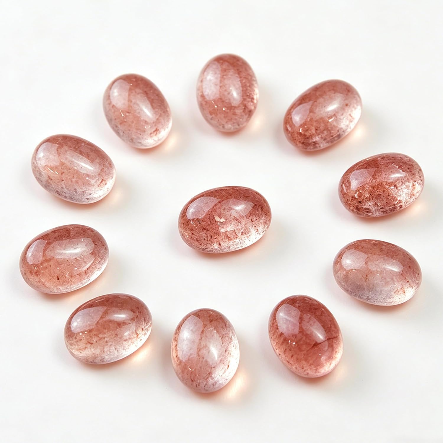 AierCrystal 10 Oval Convex Gemstone, Flat Bottom, Naturally Polished Gemstone, Suitable for DIY Jewelry Making Such as Bracelets, Necklaces, Earrings, Pendants, etc. (8mm)...