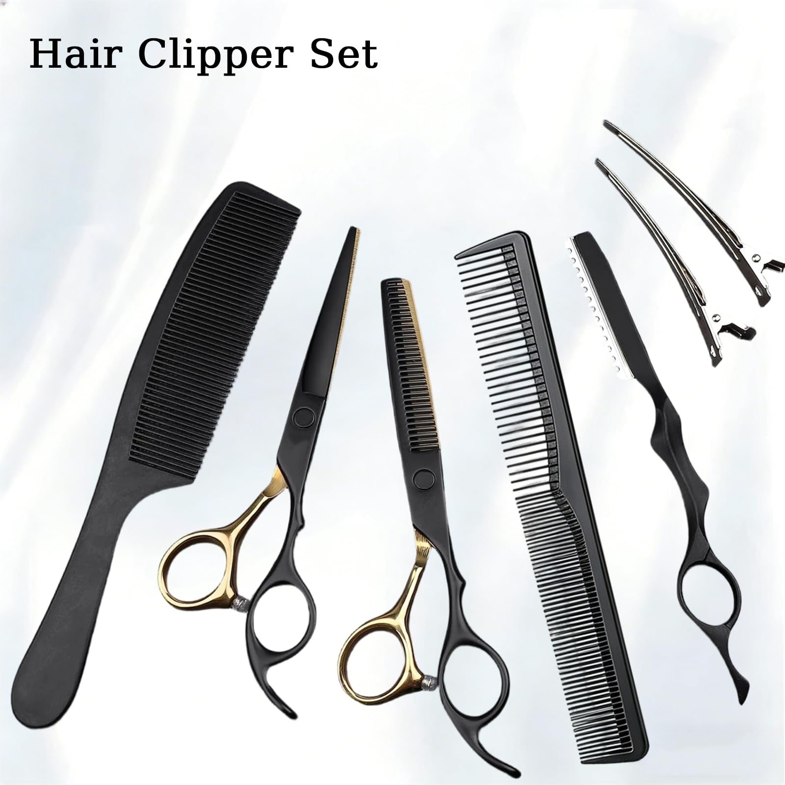Forbice per Sfoltire i Capelli, Forbici Parrucchiere Professionali Barbiere, Set Professionale di Forbici per Capelli in Acciaio, Borsa per Parrucchieri, Principianti e Uso Domestico