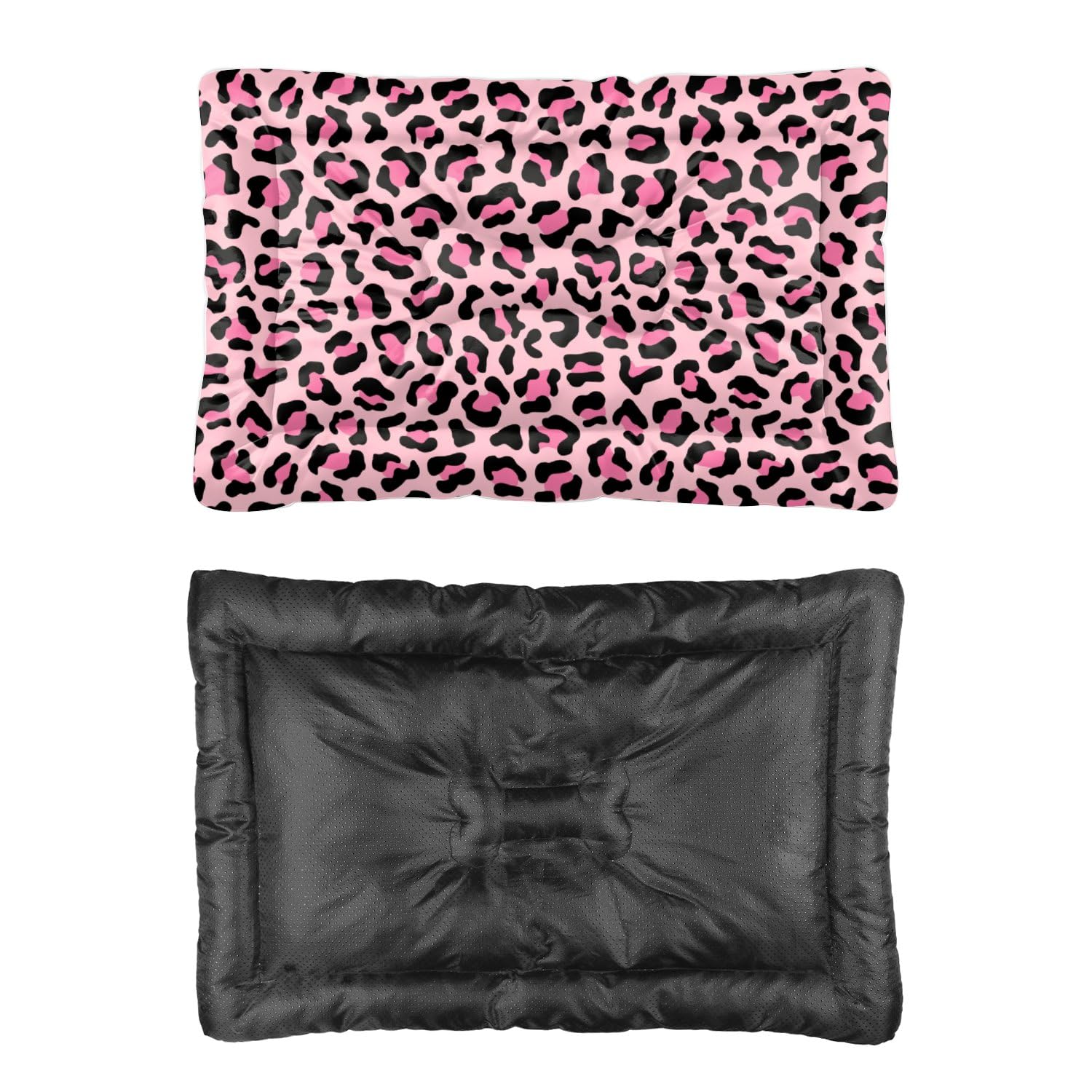 Pink Black Leopard Large Dog Bed Pet Pillow Cushion Calming Fluffy Cat Beds Classics Pet Beds Non Slip Bottom Fashion Accessories Waterproof Dogs Bed Dog Crate Furniture Outdoor Crate 90 X 60 cm