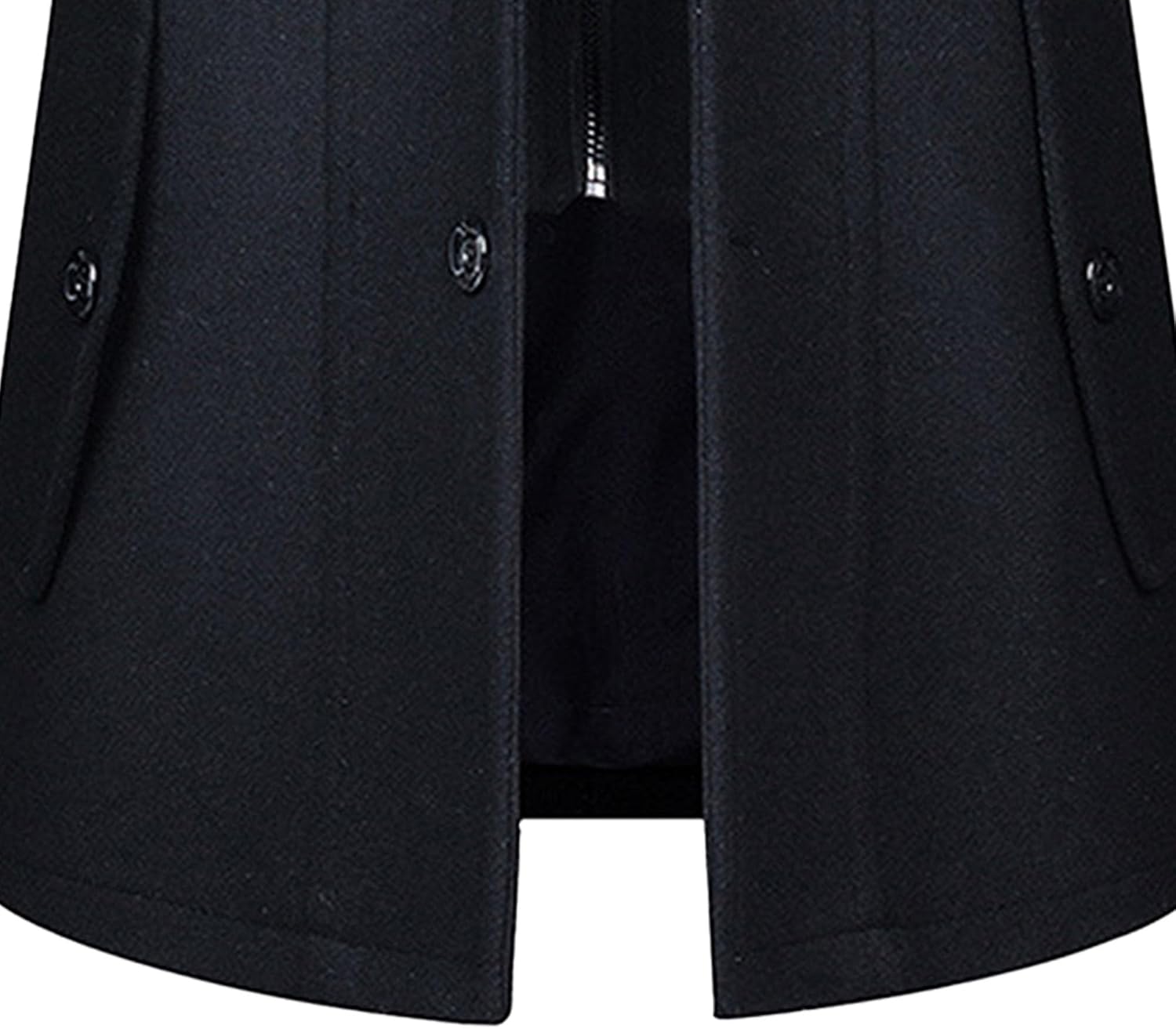 JEShifangjiusu Men'S Wool Blend Pea Coat Single Breasted