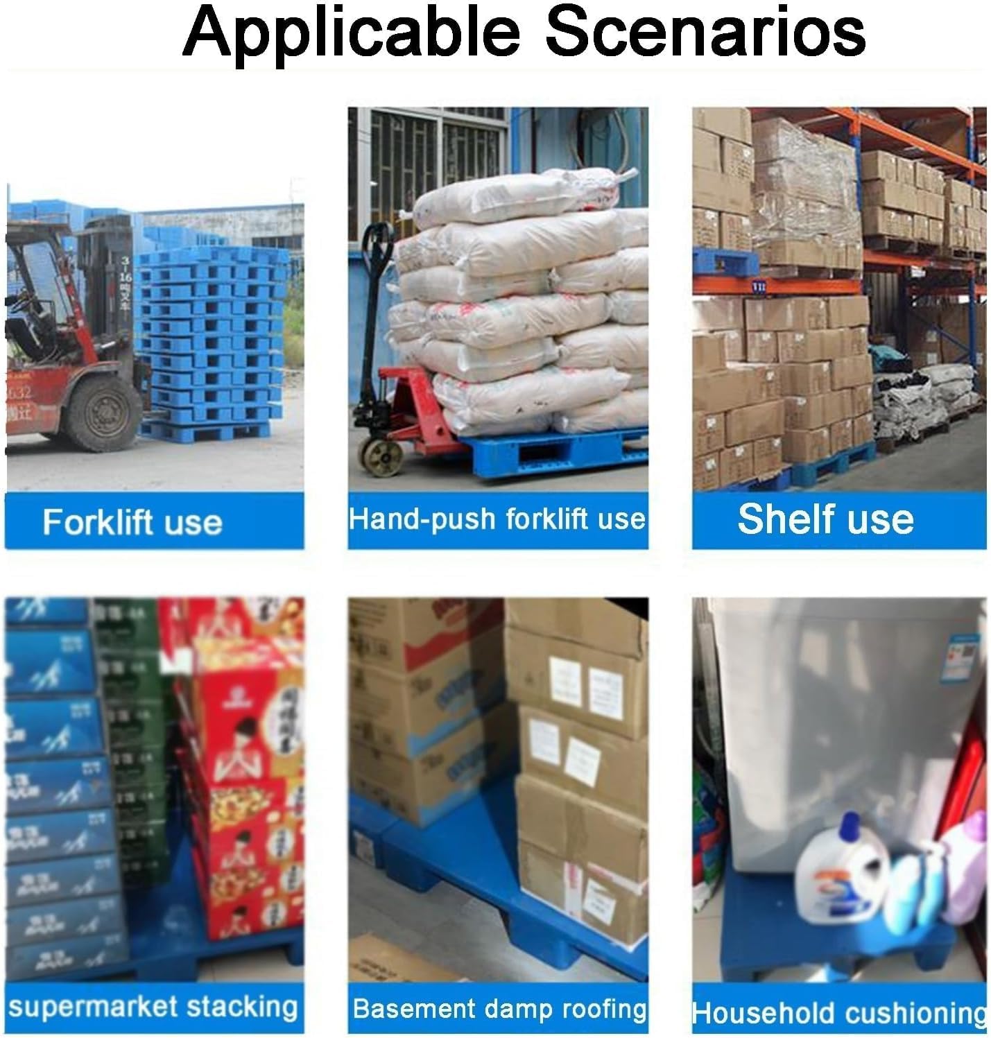 Polyethylene Racking Lightweight Plastic Pallets Industrial Outdoor Storage Plastic Pallets Easy Stacking Moisture Resistant Pallet(100X50X5CM)