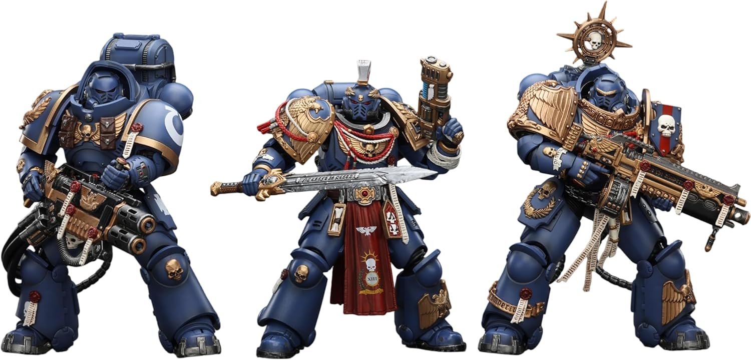 JOYTOY Warhammer 40K 1/18 Action Figures Ultramarines Relic Primus Armour 3PCS Collectible Model Birthday Gifts Warhammer Series Model