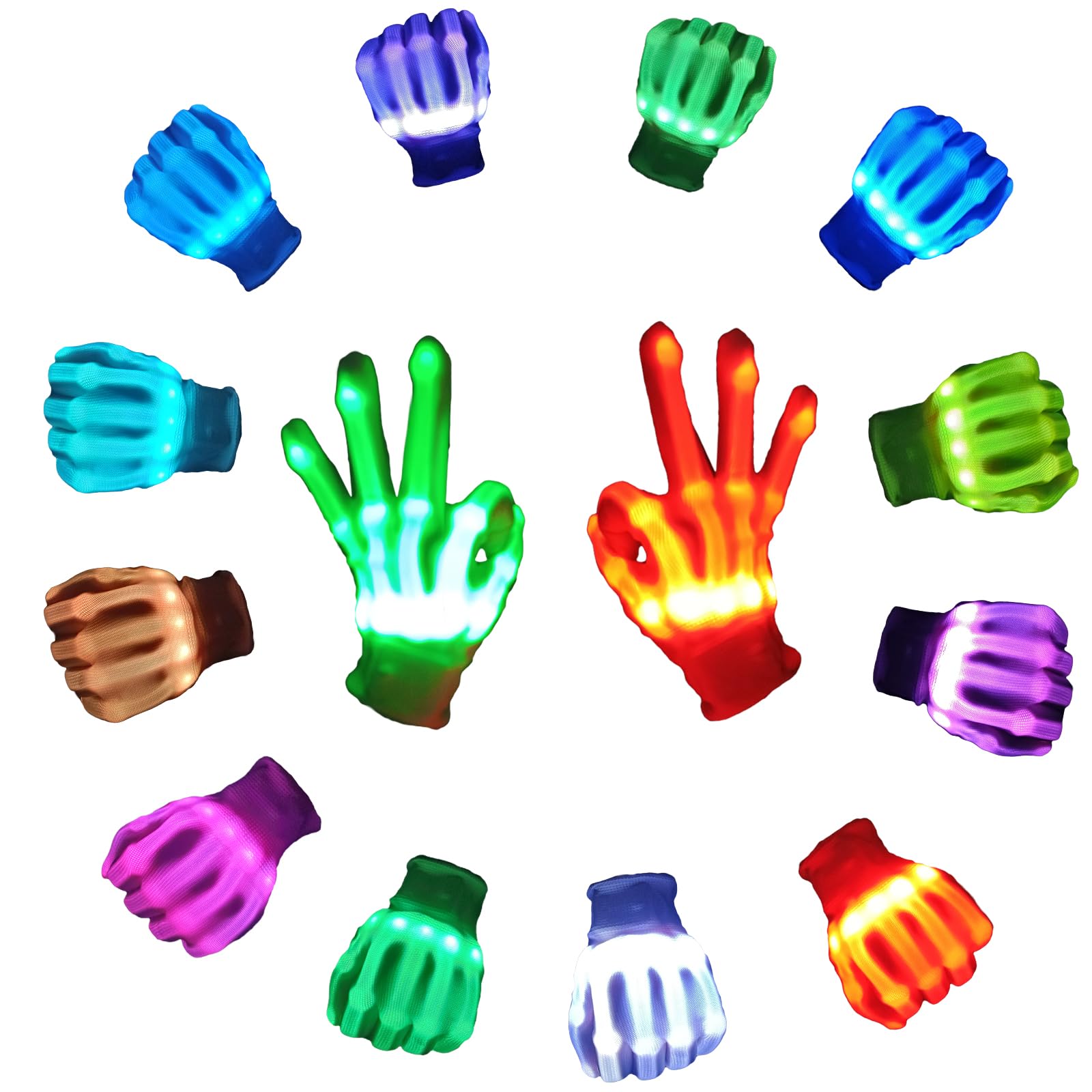Amazon.com: COTRUERE 12 Color Led Light up Gloves Cool Finger