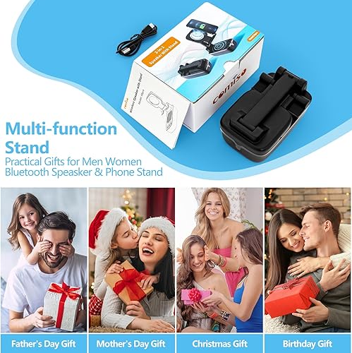 Miniatura 7 de comiso Soporte impermeable IPX7 para teléfono celular con altavoz Bluetooth inalámbrico, altavoz de teléfono de ducha de diseño antideslizante con