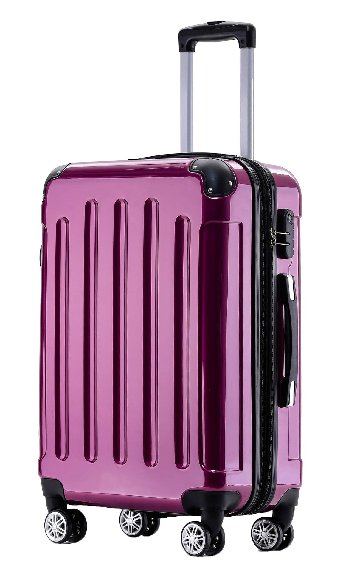 BEIBYE Zwillingsrollen 2048 Hartschale Trolley Koffer Reisekoffer Taschen Gepäck in M-L-XL-Set (Lila, M)