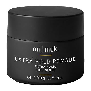 MUK. Mr Extra Hold High Gloss Pomade | Strong hold pomade with a high-shine finish and water-soluble formula