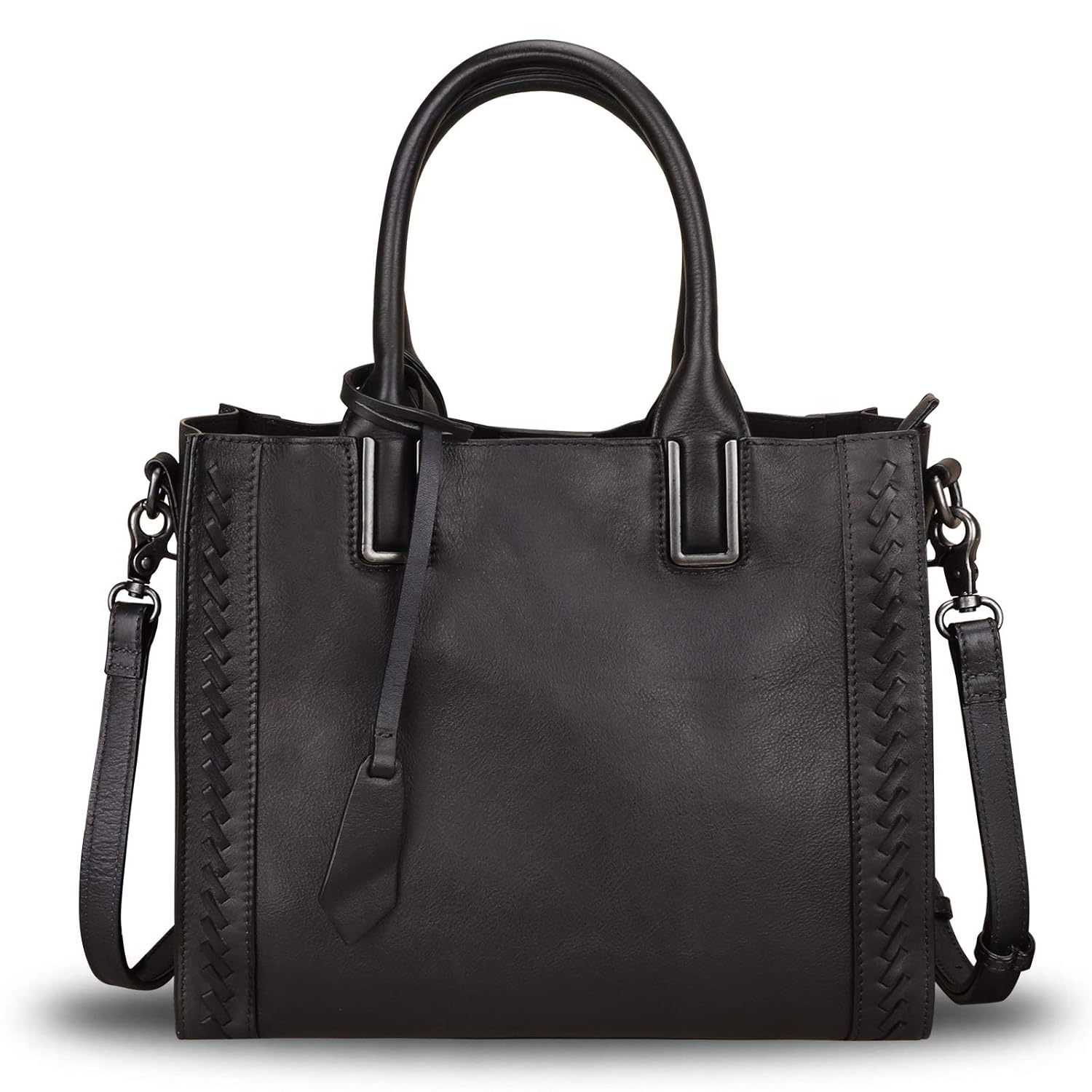 Genuine Leather Satchel Handbag for Women Vintage Handmade Shoulder Bag Cowhide Tote Purse