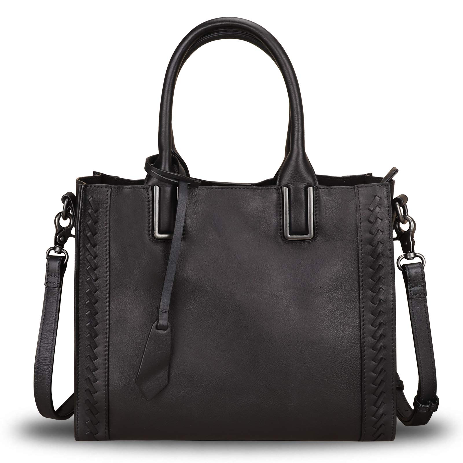 Genuine Leather Satchel Handbag for Women Vintage Handmade Shoulder Bag Cowhide Tote Purse