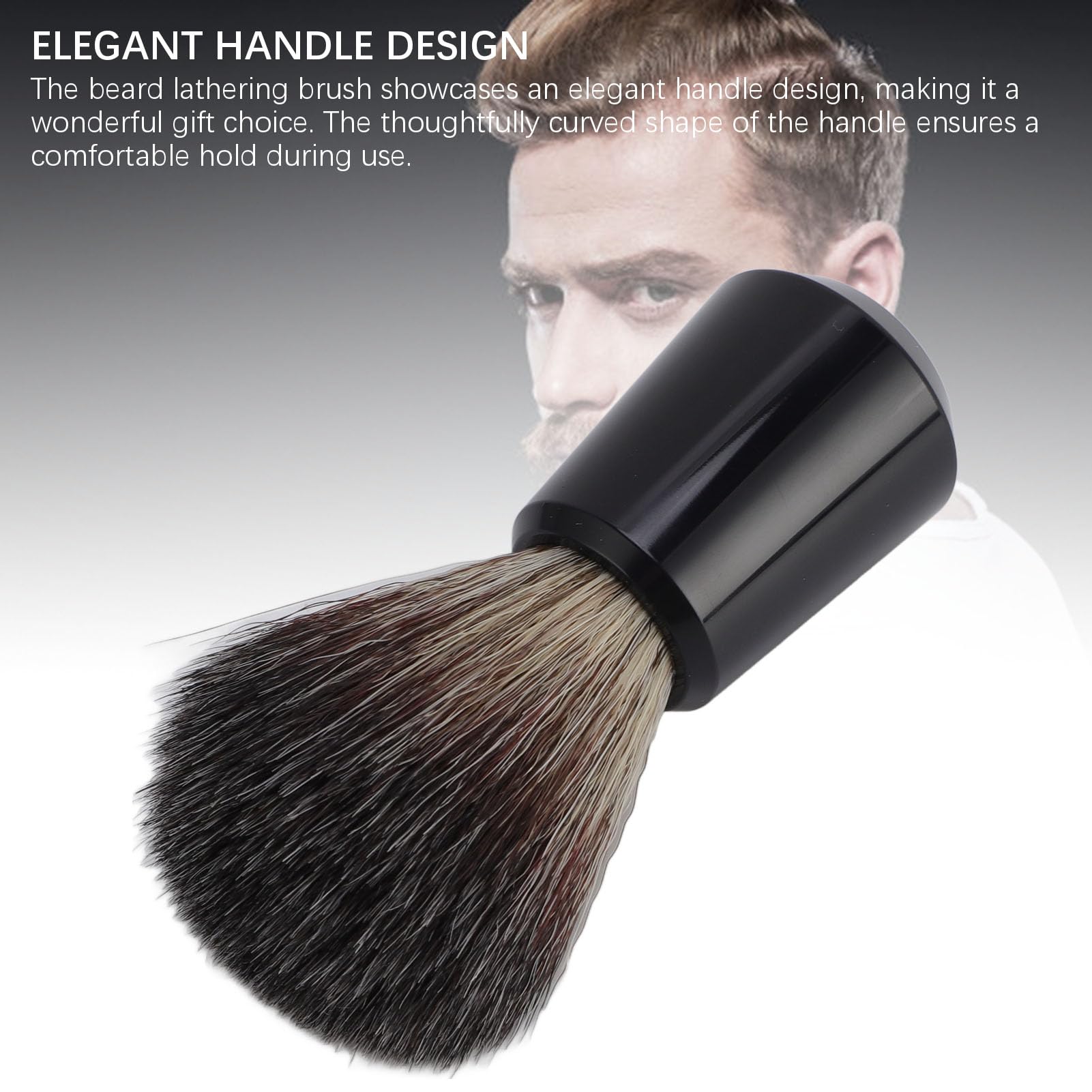 Shaving Cream Brush, Synthetic Hair Shave Brush with Elegant Handle for Men, Efficient Lathering, Durable ABS Material, Easy Cleaning, Comfortable Hold