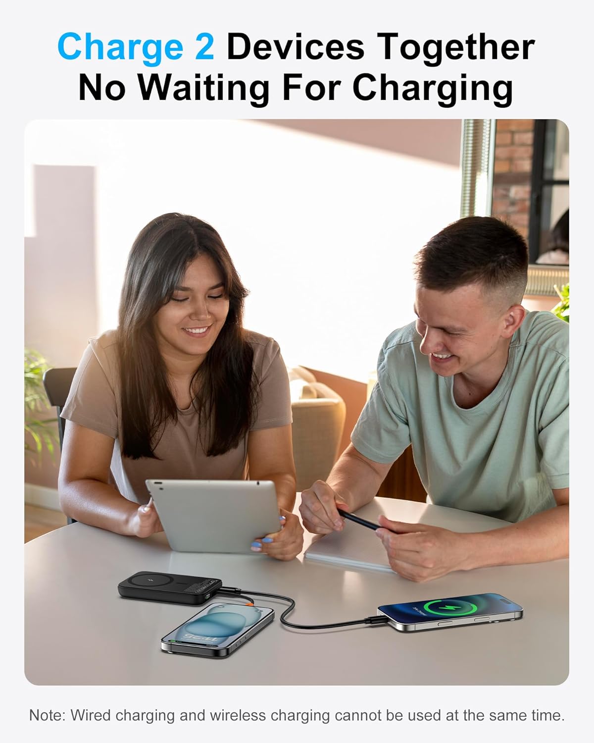 AsperX for Magsafe Power Bank, 10000mAh Wireless Magnetic Power Bank, 22.5W Wire Fast Charging Portable Charger with USB C Cable, LCD Display for Magsafe Battery Pack for iPhone 16/15/14/13/12 - Image 5