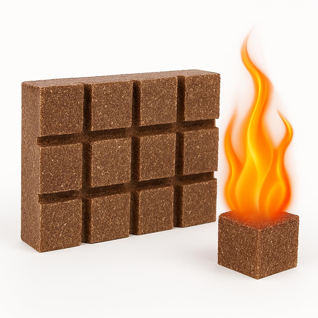 Fire Starter Cubes – 12Pcs Natural Sawdust & Wax Fire Starters | Easy to Light, Burns 12+ Mins, Instant Fire for BBQ, Tandoor, Grill, Fireplace & Camping-image-45