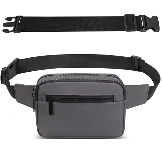Women's Men's Waist Bag with Adjustable Belt Waterproof Waist Bag with 4 Pockets for Hiking, Cycling, Walking, City, Festivals, Holidays, Travel, Camping, Outdoor, Sports, dark grey, Hiking Bum Bags