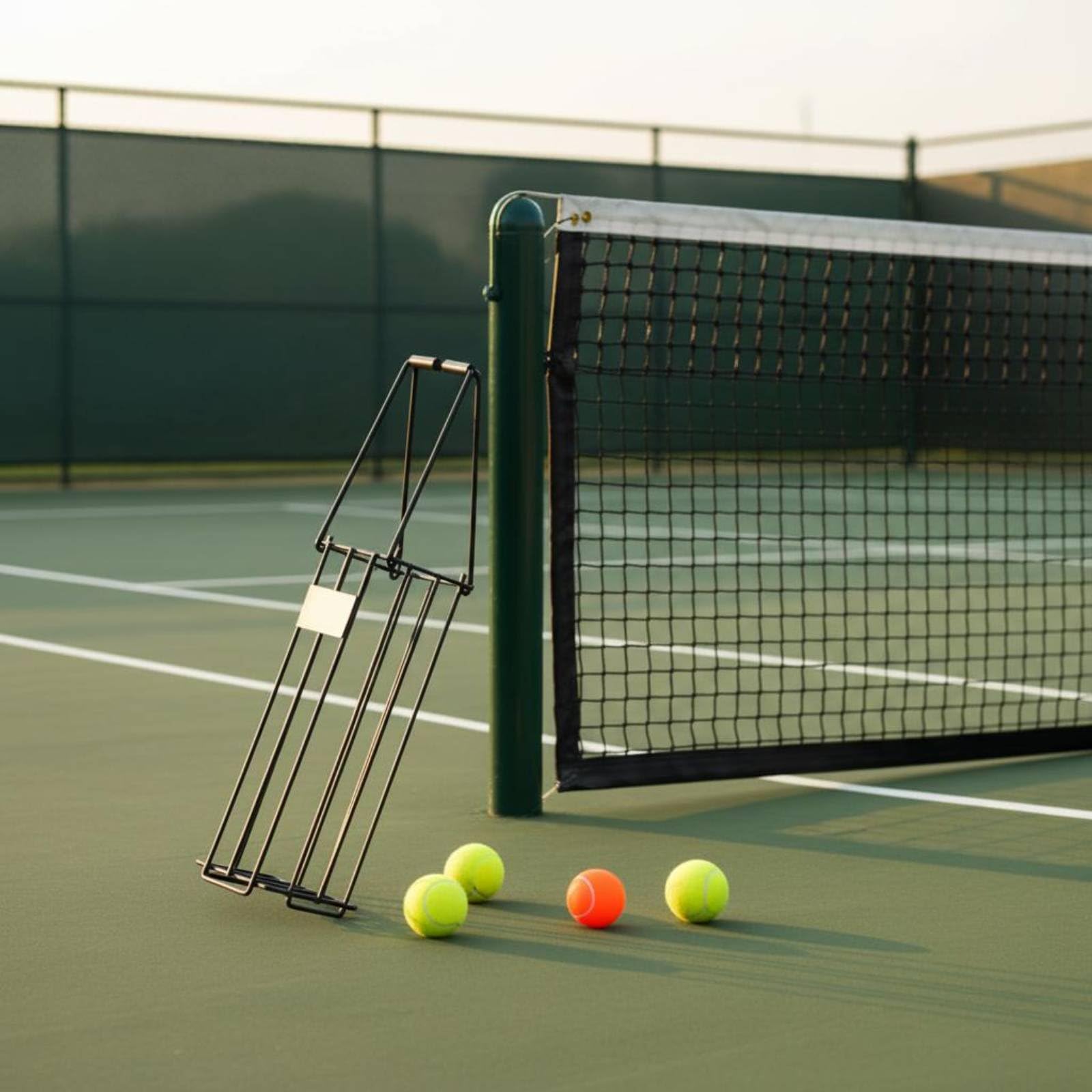 Carrello Raccoglipalle Design a Rulli Contenitore Raccoglipalle da Tennis Resistente Alla Ruggine Attrezzatura Sportiva per Allenatori, Allenamento