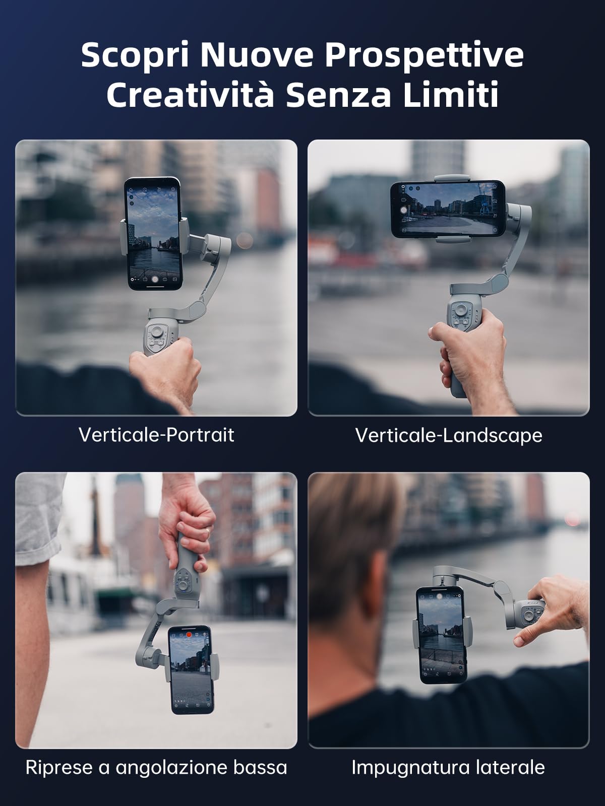 Rollei Steady Butler Mobile 3 SE Stabilizzatore Smartphones, Gimbal 3 Assi Smartphone Leggero e Pieghevole Compatibile con iPhone 16/15/14/13/12 Pro Max e Android per Video di TikTok YouTube Instagram