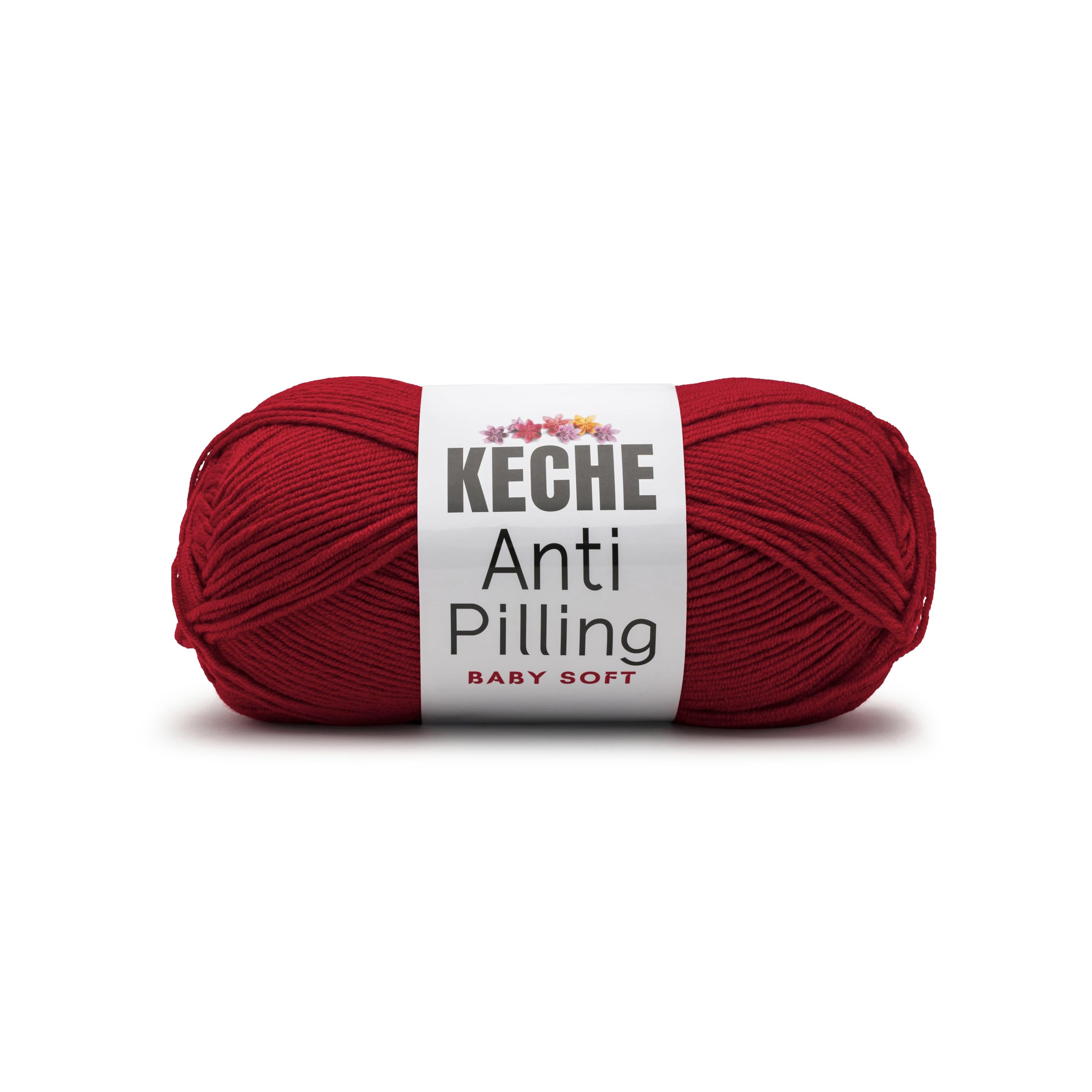 Soft DailyKnit DK Yarn, 100% Anti-Pilling Acrylic for Knitting Crocheting, Light Weight #3 (3.52 oz / 274 Yds) 1 Skein - Red