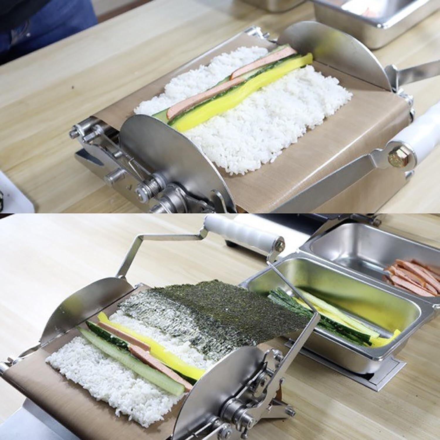 Maszyna do formowania rolek do sushi, mała okrągła maszyna do formowania rolek ryżowych, forma do sushi, bambusowa mata do zwijania do szybkiego, łatwego i wydajnego przygotowania sushi, 4 szt