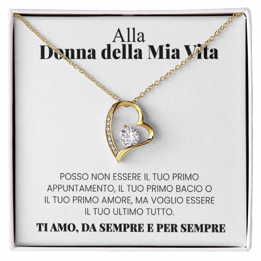 Luna Jewel Collana colore oro o argento, cuore, idea regalo fidanzata, ragazza, moglie, con cofanetto led e messaggio, ciondolo donna, gioielli, compleanno san valentino