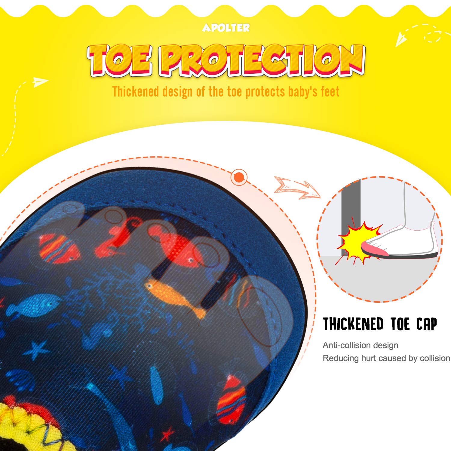 Apolter Baby Boys and Girls Swim Water Shoes Barefoot Aqua Socks Non-Slip for Beach Pool Toddler Kids