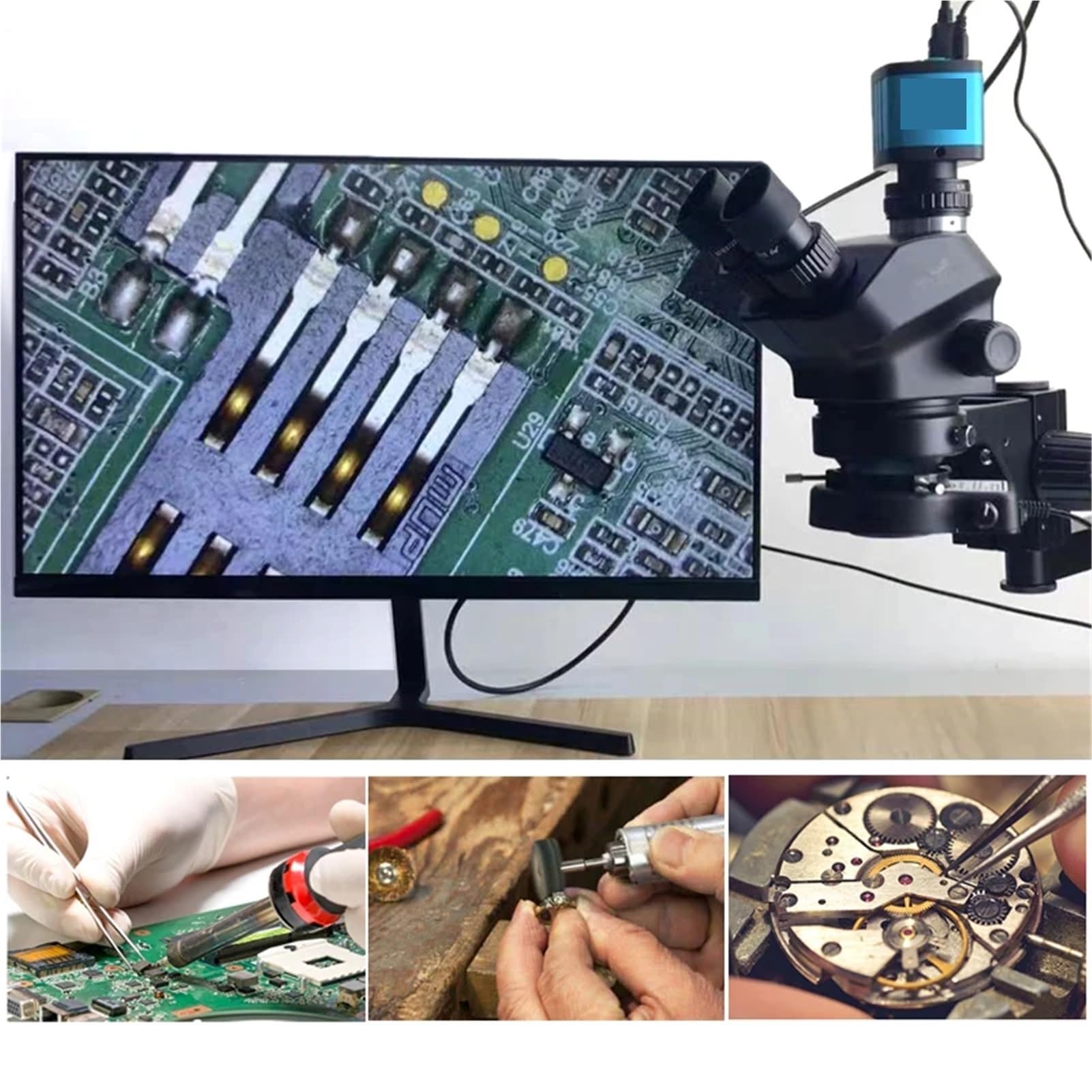 IMX307 48MP 50MP 4K HDMI USB C-Mount Videocamera per microscopio Industriale per Telefono PC PCB IC Saldatura Riparazione