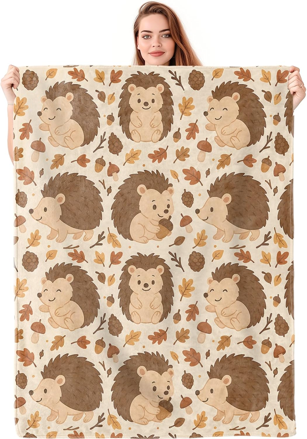 Deer Family Forest Fleece Blanket Gifts for Kids Girls, Woodland Wildlife Throw Blankets for Women Adults, Cozy Lightweight for Couch Bed Room Home Decor, 60x80 in