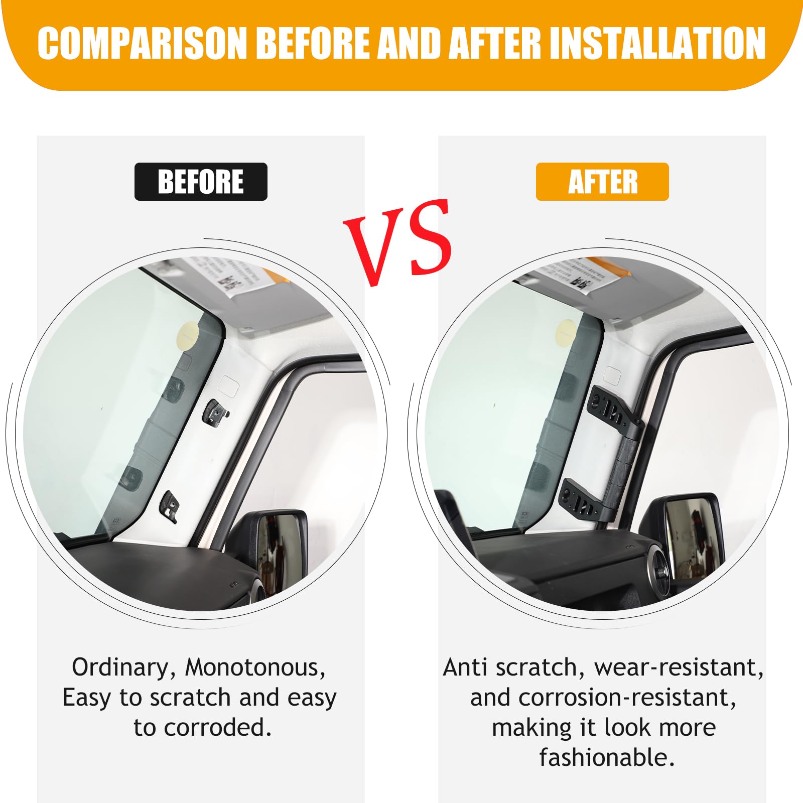 Car A-Pillar Grab Handle Grip Kit Compatible with INEOS Grenadier 2022-2024 Aluminum A-Pillar Grip Handle Car Interior Replacement — view 2