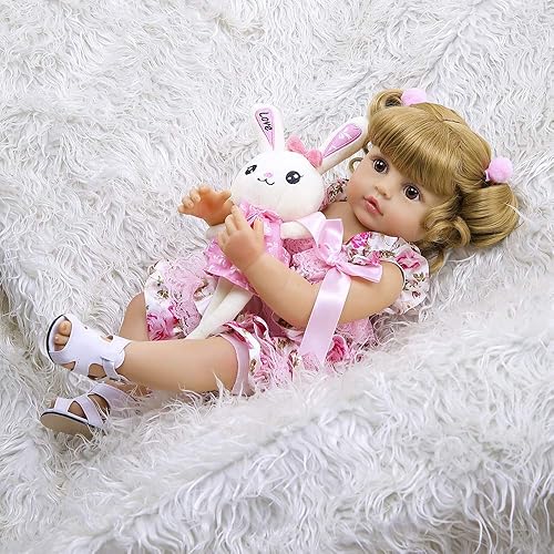 Miniatura 4 de RXDOLL Muñecas Reborn de 22 pulgadas de cuerpo completo de silicona para niñas, bebés recién nacidos, anatómicamente correctos, lavables, cabello