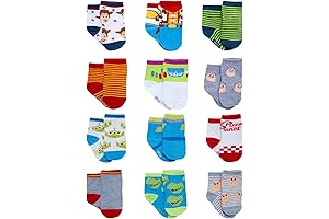 Disney Baby Boys Socks in Adorable Character Prints - 12-Pack of Soft...