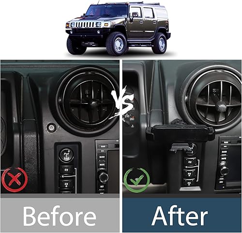 Miniatura 4 de Lcojicep Soporte para teléfono de coche compatible con Hummer H2 2003-2007, accesorios de montaje de teléfono para todos los teléfonos móviles