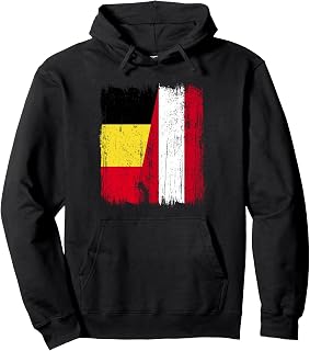 Belgium Austria Half Flag Belgian Austrian Heritage Pullover Hoodie