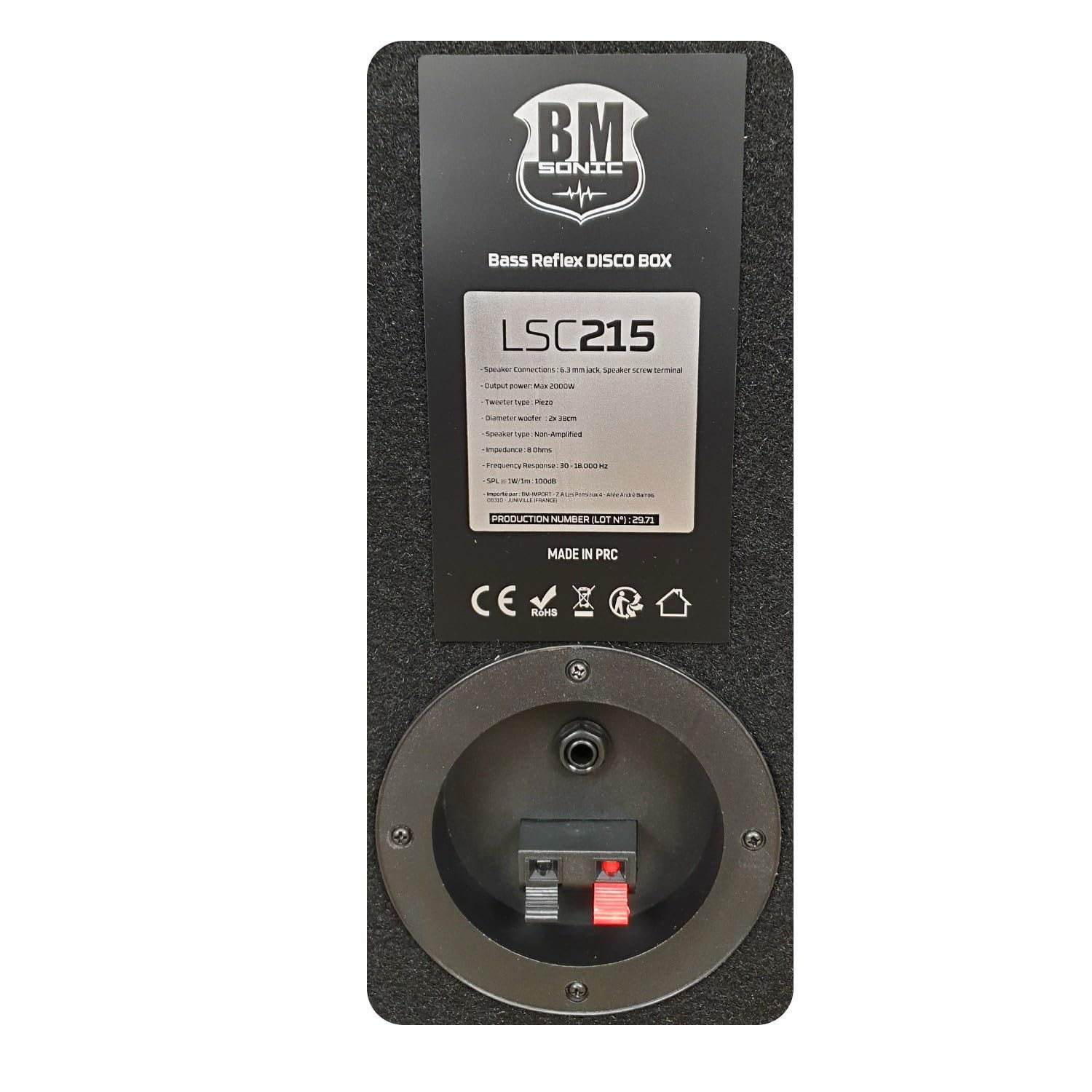 Paire d'enceintes passives Sono PA 2x15/38cm 2x2000W 3 Voies bassreflex LSC215