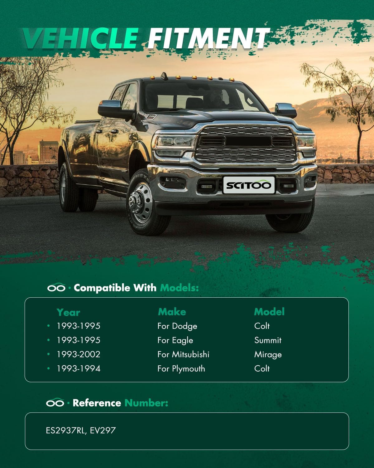 SCITOO 4pcs Front Suspension Kit Inner Outer Tie Rod End Fit 1993-1995 For Dodge Colt 1993-1995 For Eagle Summit 1993-2002 For Mitsubishi Mirage 1993-1994 For Plymouth Colt