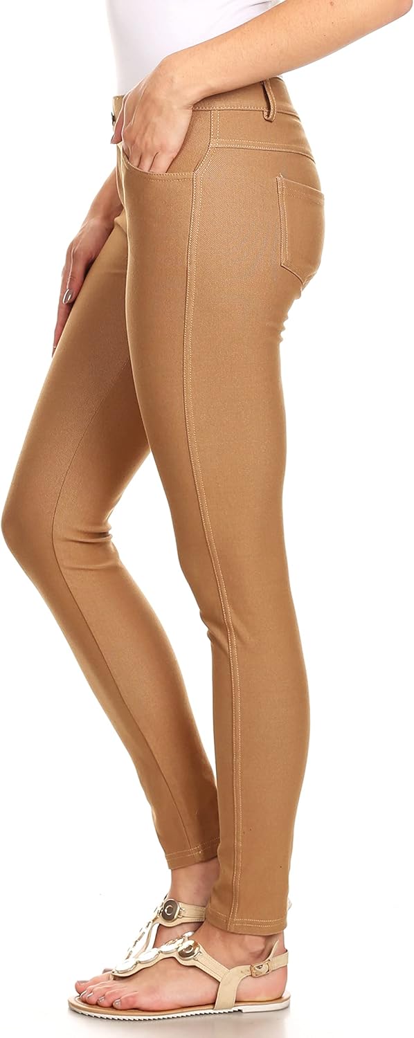 YELETE Women's Five Pocket Jean Leggings - Image 3