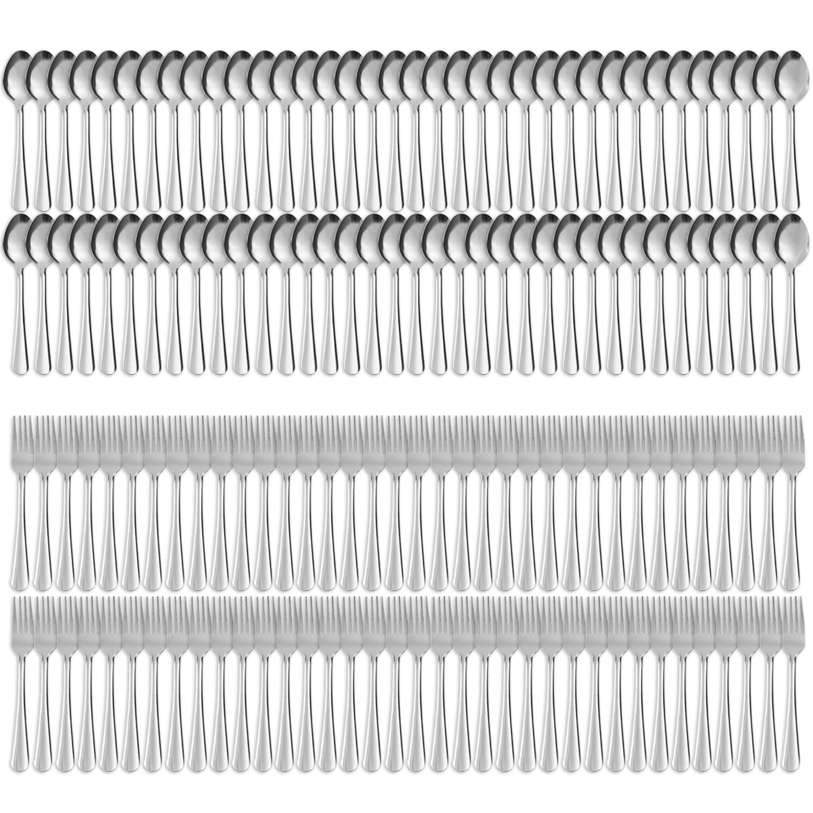 Forks and Spoons Silverware Set-144PCS Dinner Forks &amp;Dinner Spoons