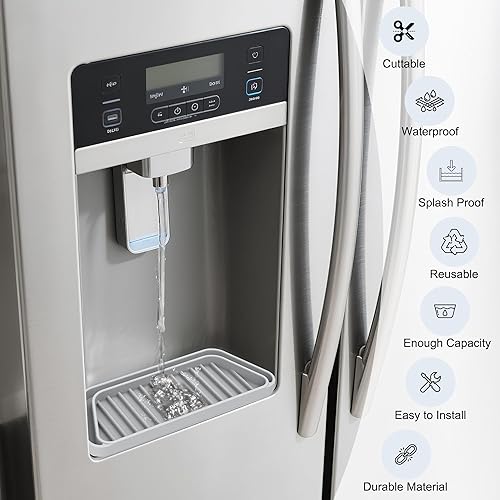 Miniatura 2 de KindGa Bandeja colectora de goteo para refrigerador, bandeja dispensadora de hielo y agua, para refrigerador, almohadilla de agua para drenaje