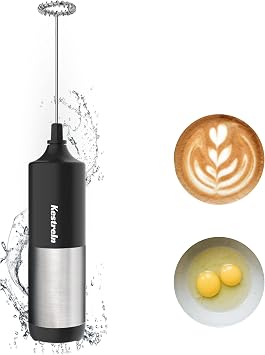 Electric Mixer, Portable HandHeld Mixer, Lightweight Drink Mixer with Stainless Steel Whisk, Black