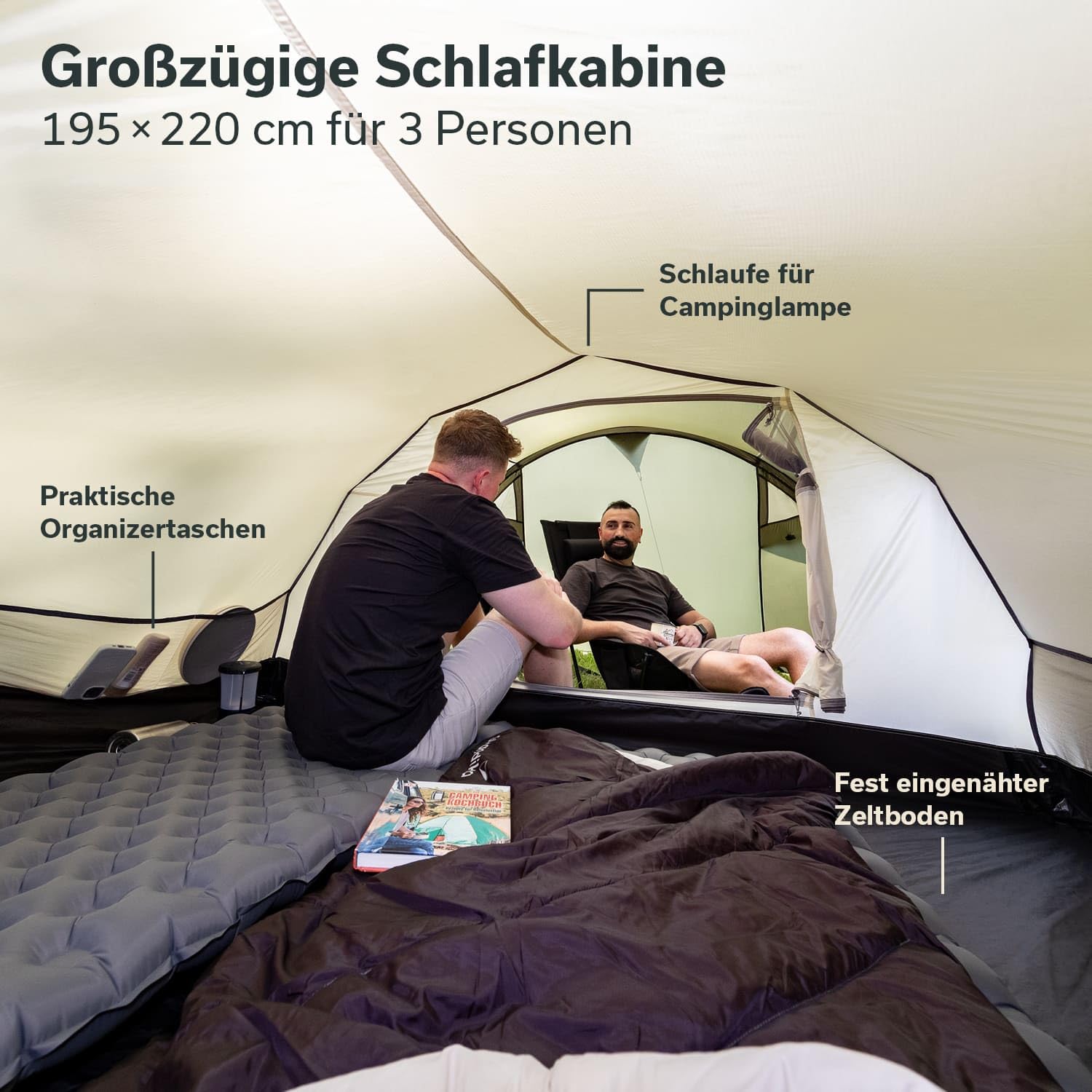 Skandika Trekkingzelt Oteren/Vatn | Camping Zelt für 2-3 Personen, Ultraleicht, kleines Packmaß, wasserdicht, 3000 mm Wassersäule, Tunnelzelt | Trekking, Wandern, Angeln, Outdoor