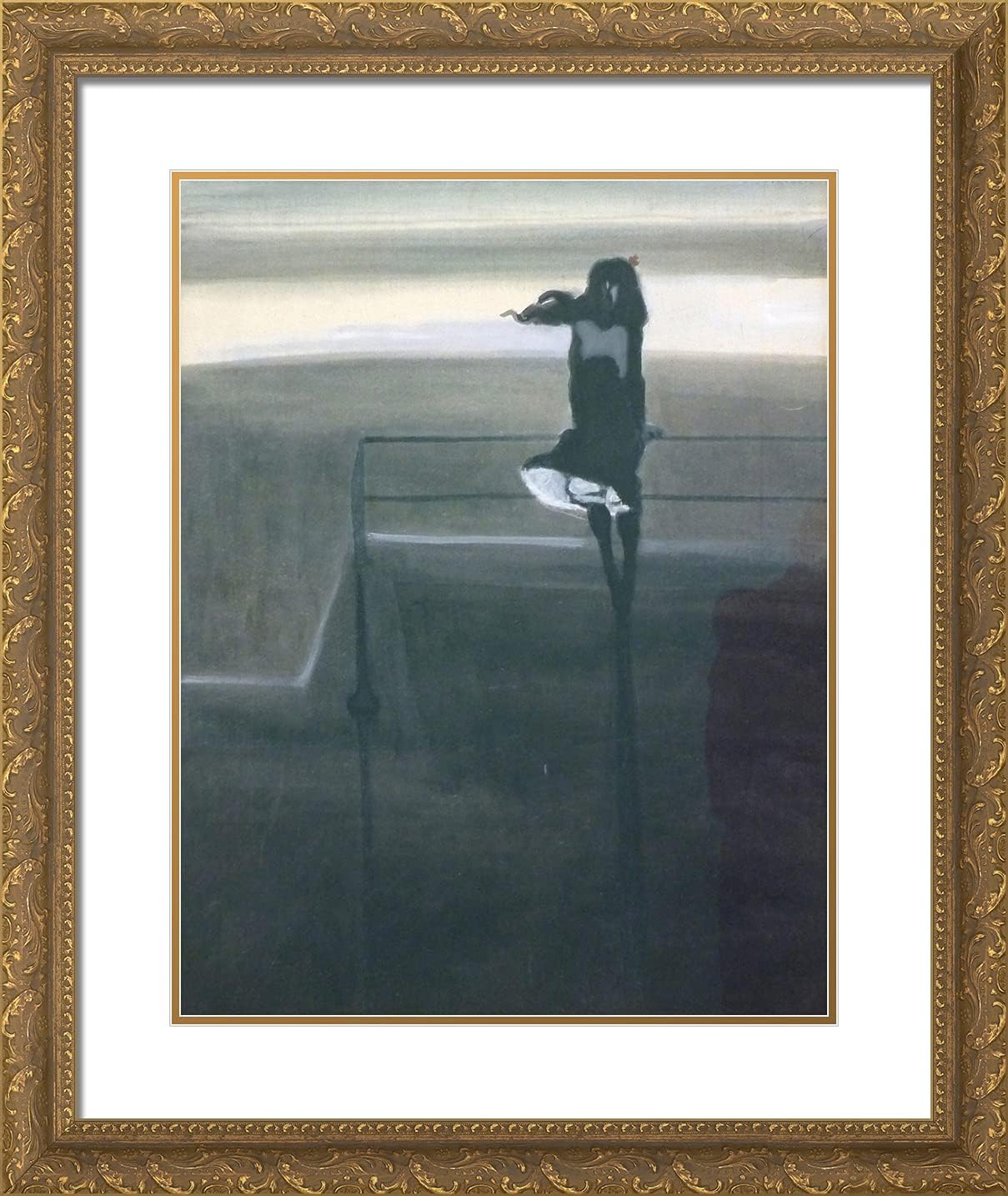 ArtDirect Spilliaert, Leon 20x23 Gold Ornate Framed Art Print with Double Matting Titled: The Wind Gust